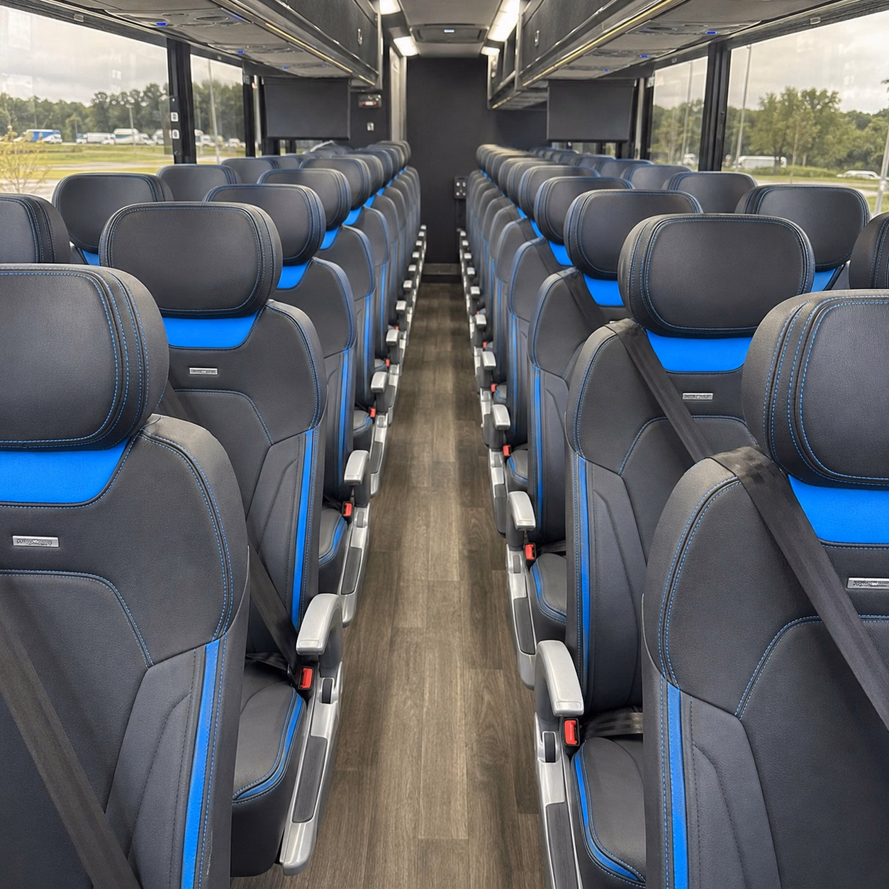 56 passenger charter bus inside